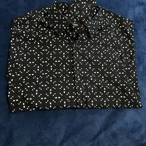 H&M Black Patterned Button-Up Shirt